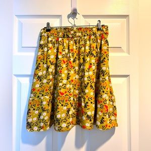 Floral Skirt with Elastic Waist Size Small LOFT